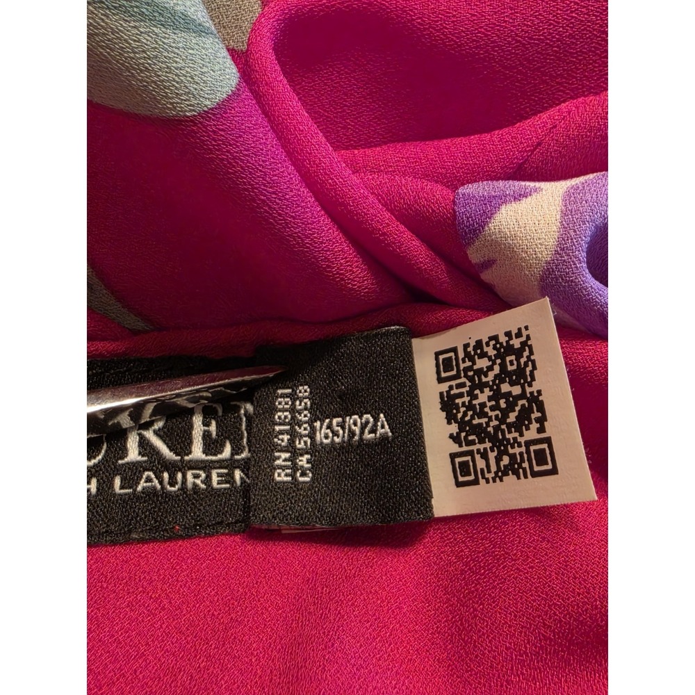 Lauren Ralph Lauren Georgette Floral Skirt Womens Size 6 Fuchsia Pink A-line - Picture 13 of 13